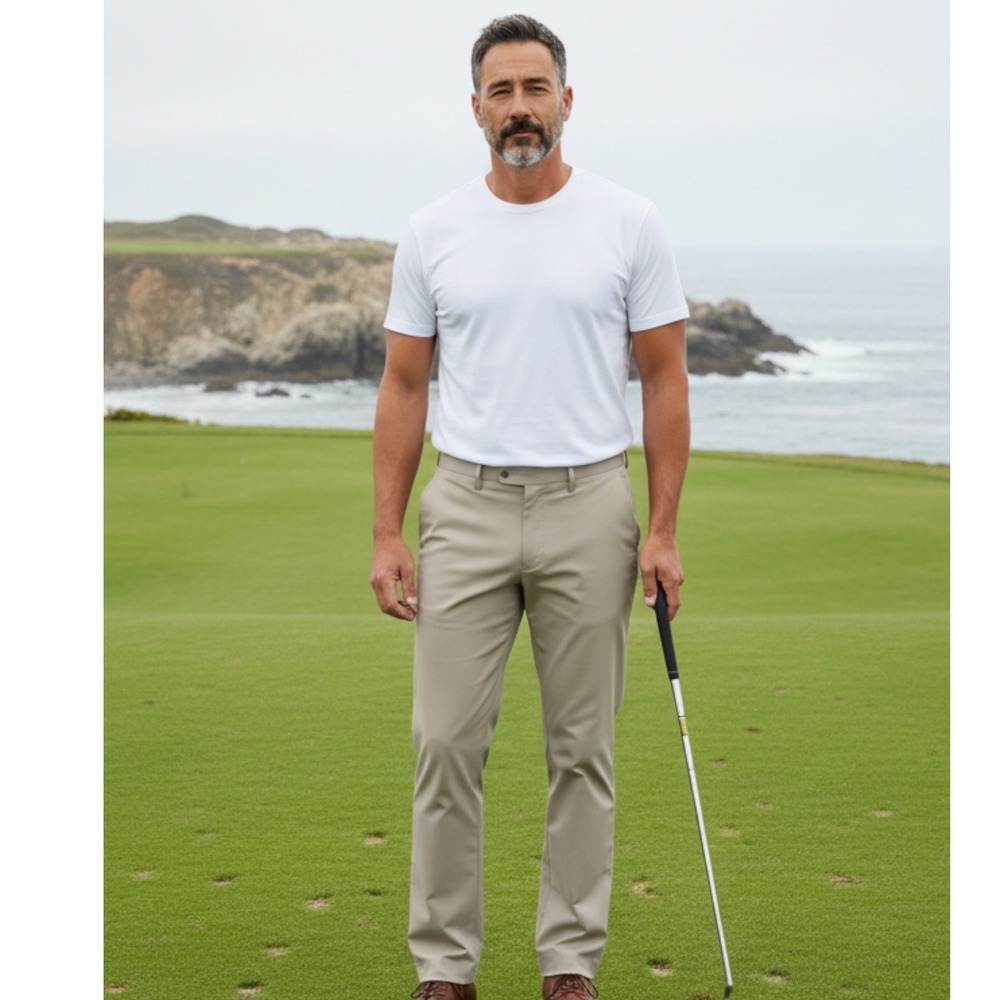 FootJoy Mens‎ Athletic Fit Golf Pants Khaki Tan Stretch Performance 34x34 24194